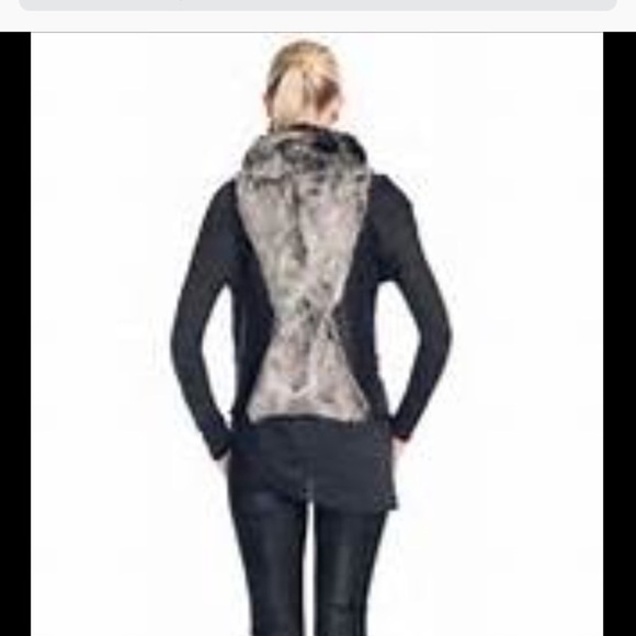 HELMUT LANG flux fur vest in black & white - Picture 2 of 4